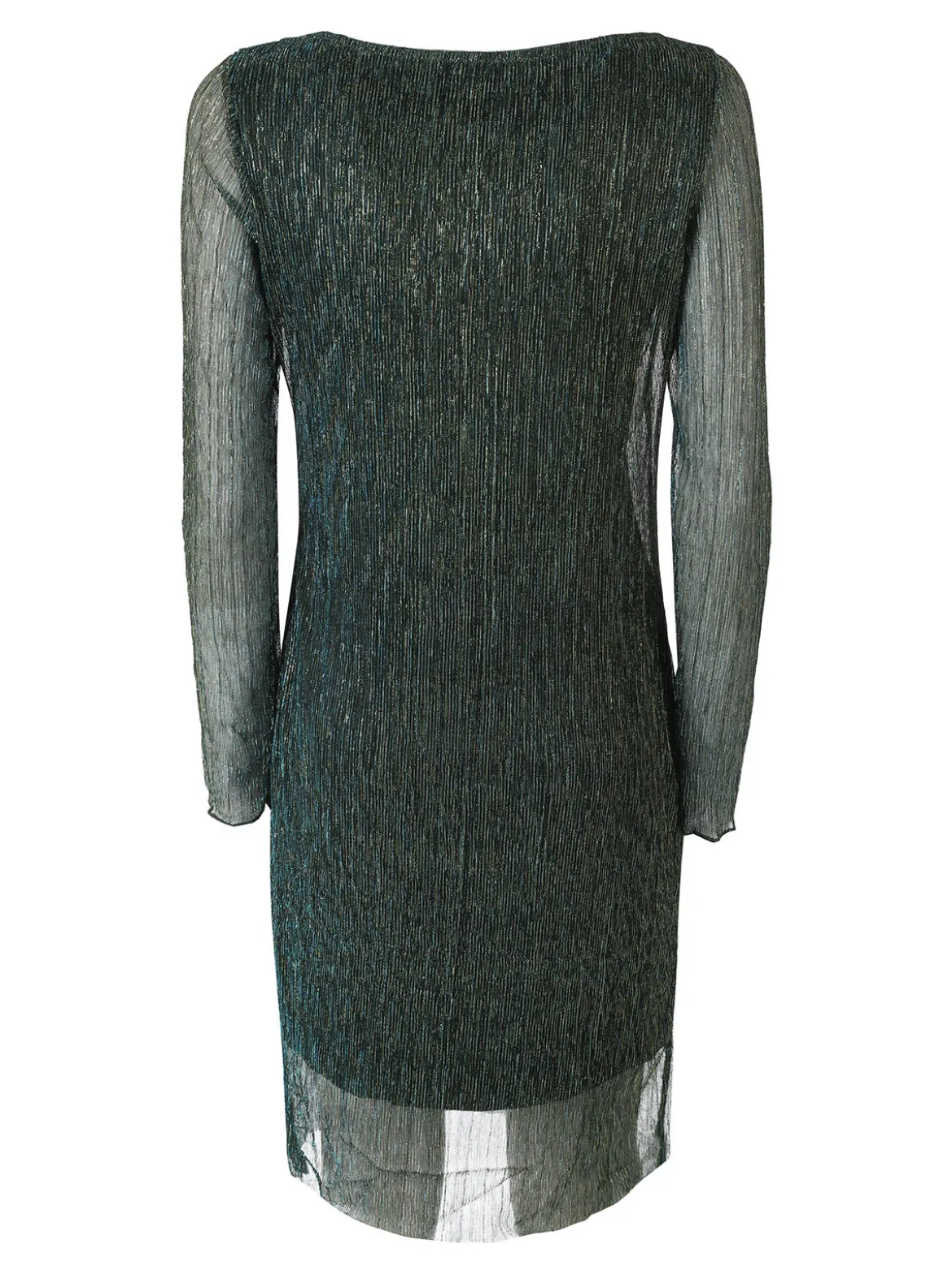 Sweet Miss Abito donna in lurex con maniche lunghe velate - ottanio