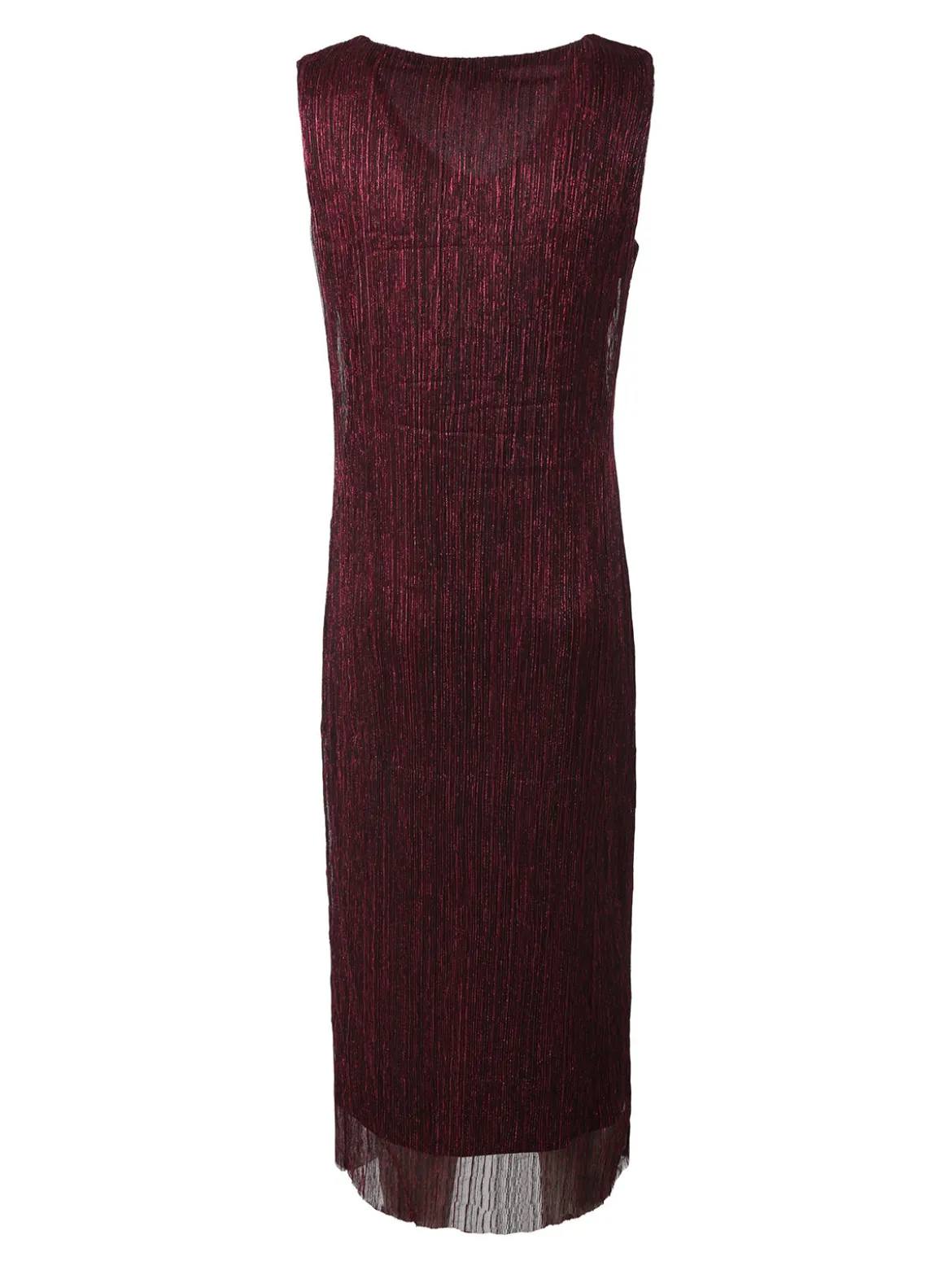Sweet Miss Abito lungo da donna in lurex senza maniche - bordeaux