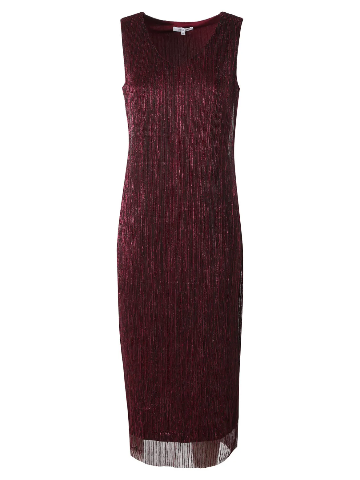 Sweet Miss Abito lungo da donna in lurex senza maniche - bordeaux