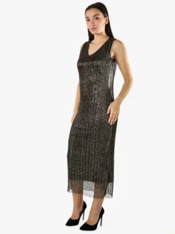 Sweet Miss Abito lungo da donna in lurex senza maniche - marrone
