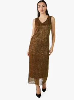 Sweet Miss Abito lungo da donna in lurex senza maniche - oro