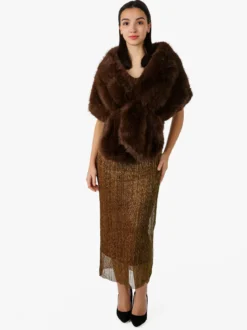 Sweet Miss Abito lungo da donna in lurex senza maniche - oro