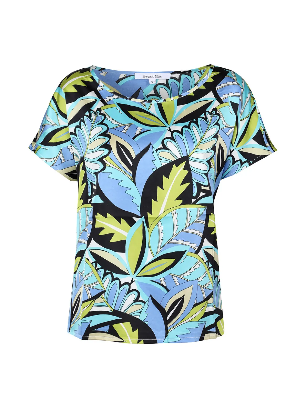 Sweet Miss Blusa donna con stampa a fantasia e maniche corte