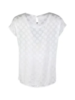 Sweet Miss Blusa donna girocollo a maniche corte - bianco