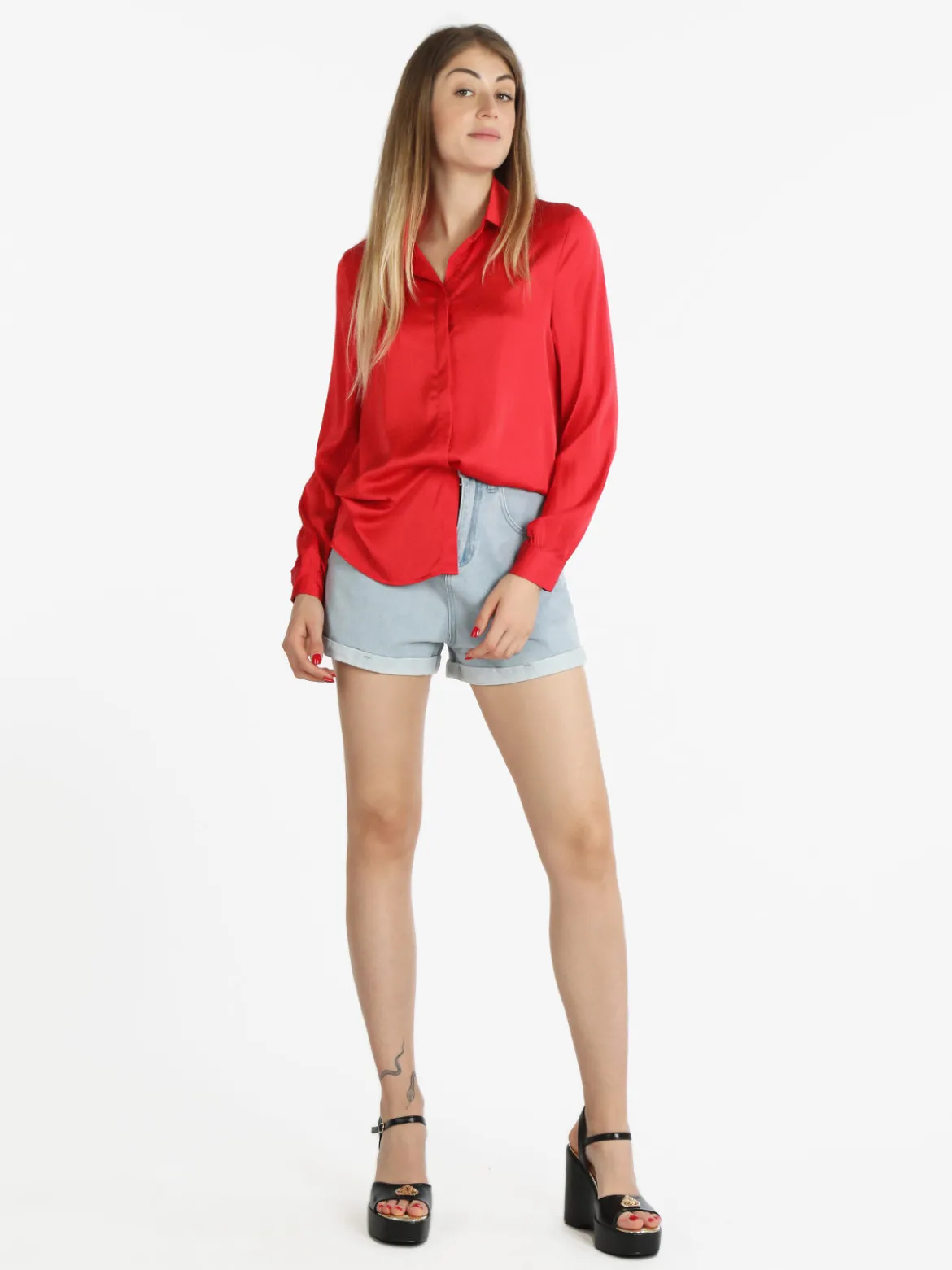 Sweet Miss Camicia donna in raso con colletto