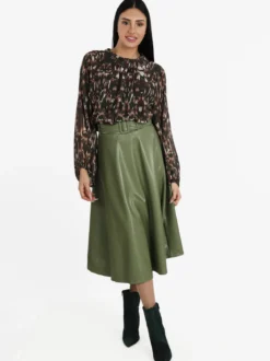Sweet Miss Gonna midi in ecopelle con cintura