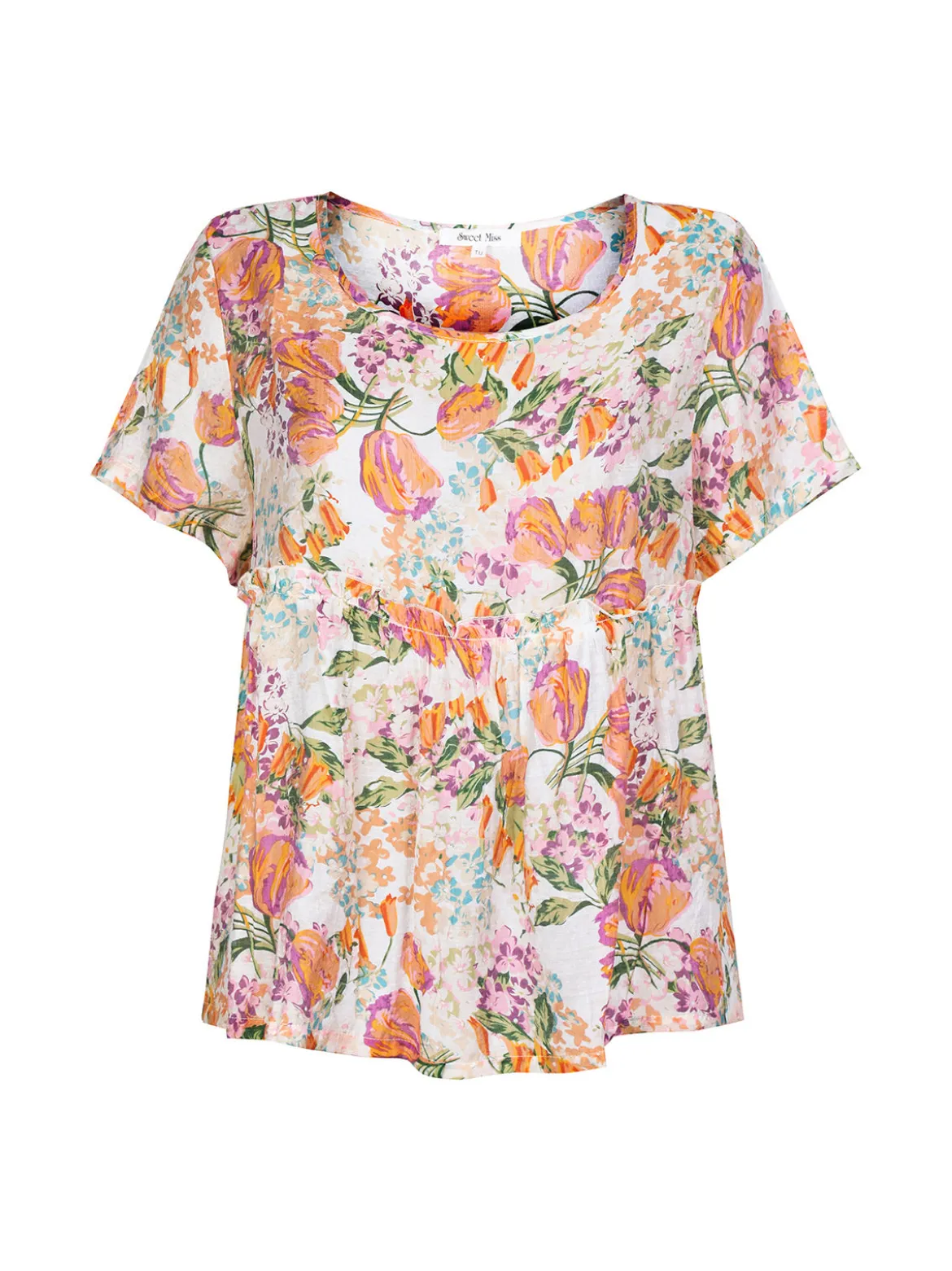 Sweet Miss Maxi blusa donna con stampa floreale
