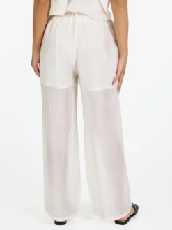 Sweet Miss Pantaloni donna a gamba larga - bianco