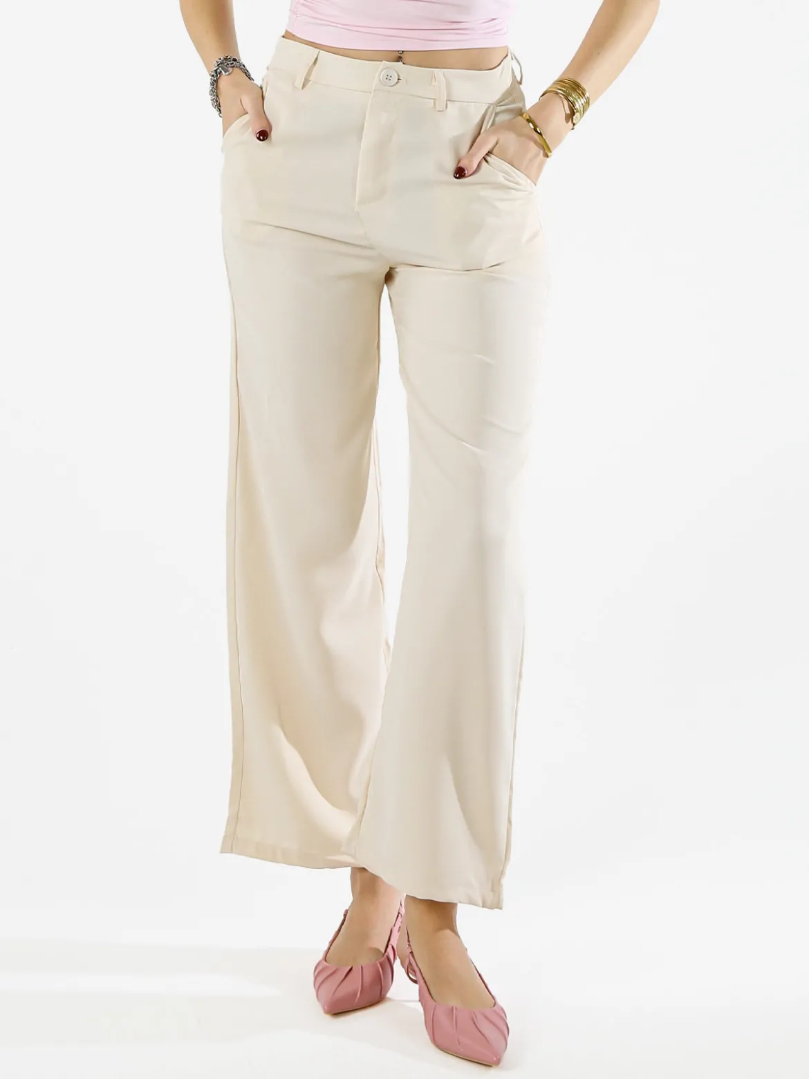 Sweet Miss Pantaloni donna a palazzo - beige