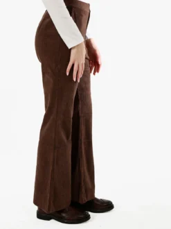 Sweet Miss Pantaloni donna in velluto a coste con finale a zampa - moro