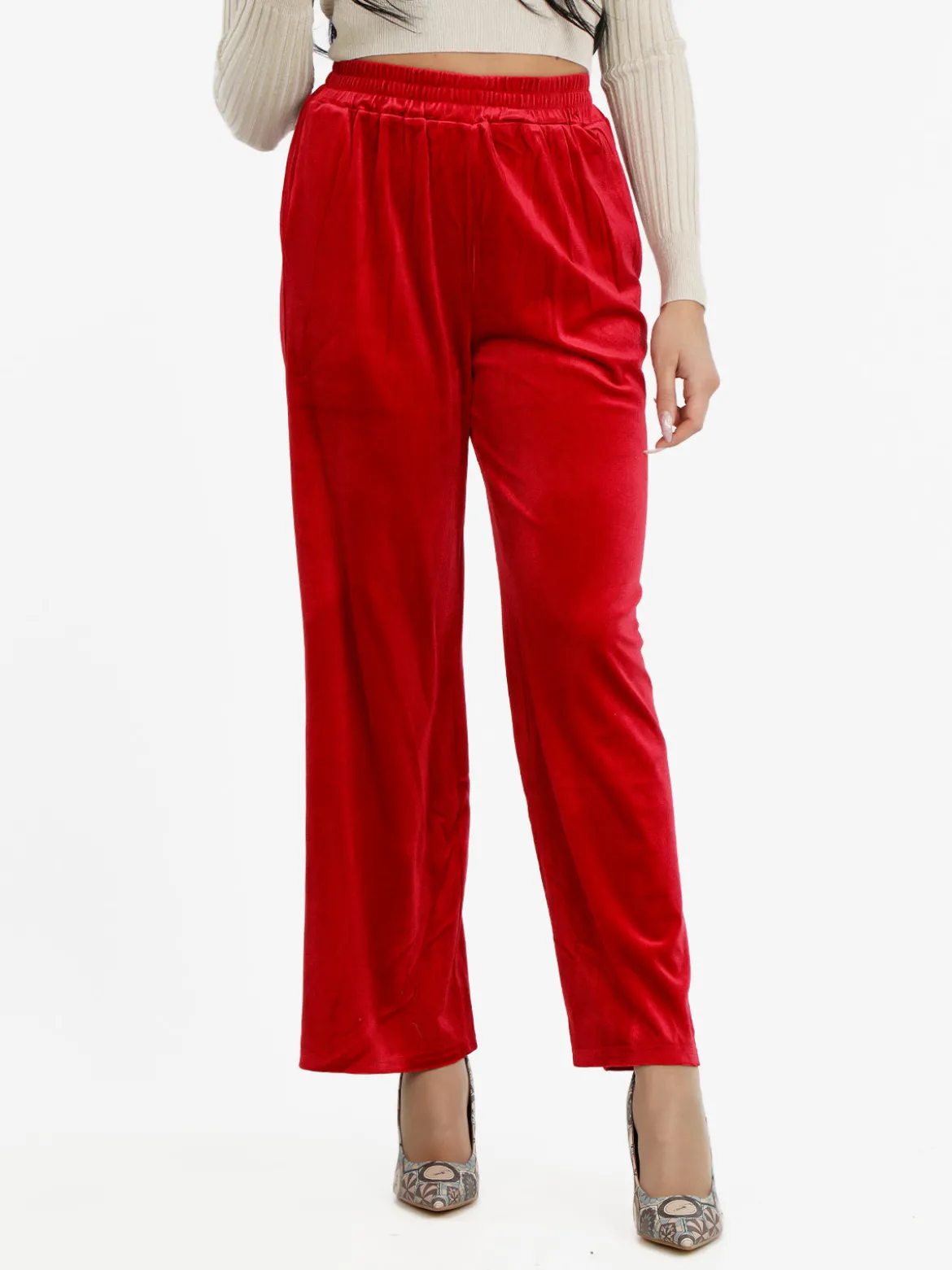 Sweet Miss Pantaloni donna in velluto a gamba larga