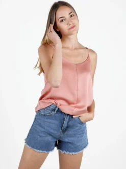 Sweet Miss Top donna con spalline sottili effetto raso