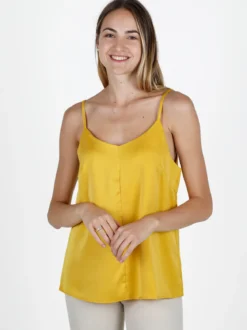 Sweet Miss Top donna con spalline sottili effetto raso