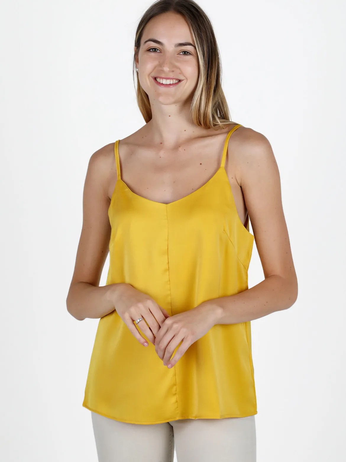 Sweet Miss Top donna con spalline sottili effetto raso
