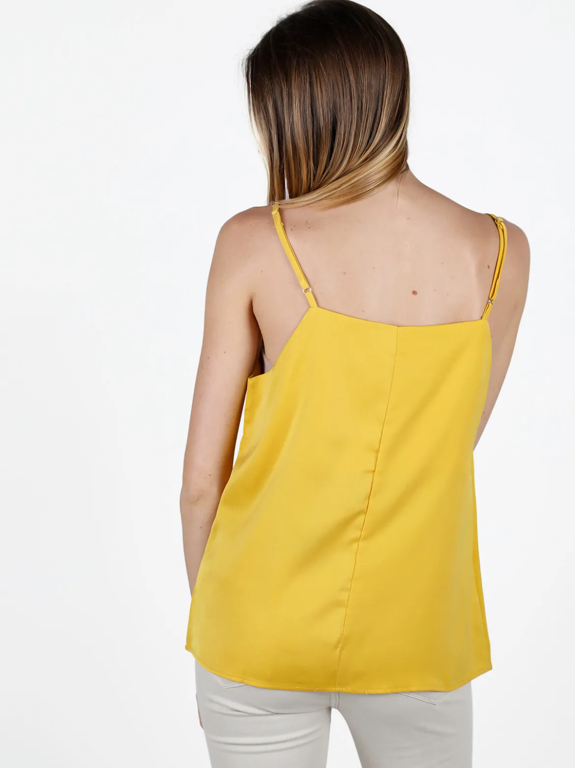 Sweet Miss Top donna con spalline sottili effetto raso