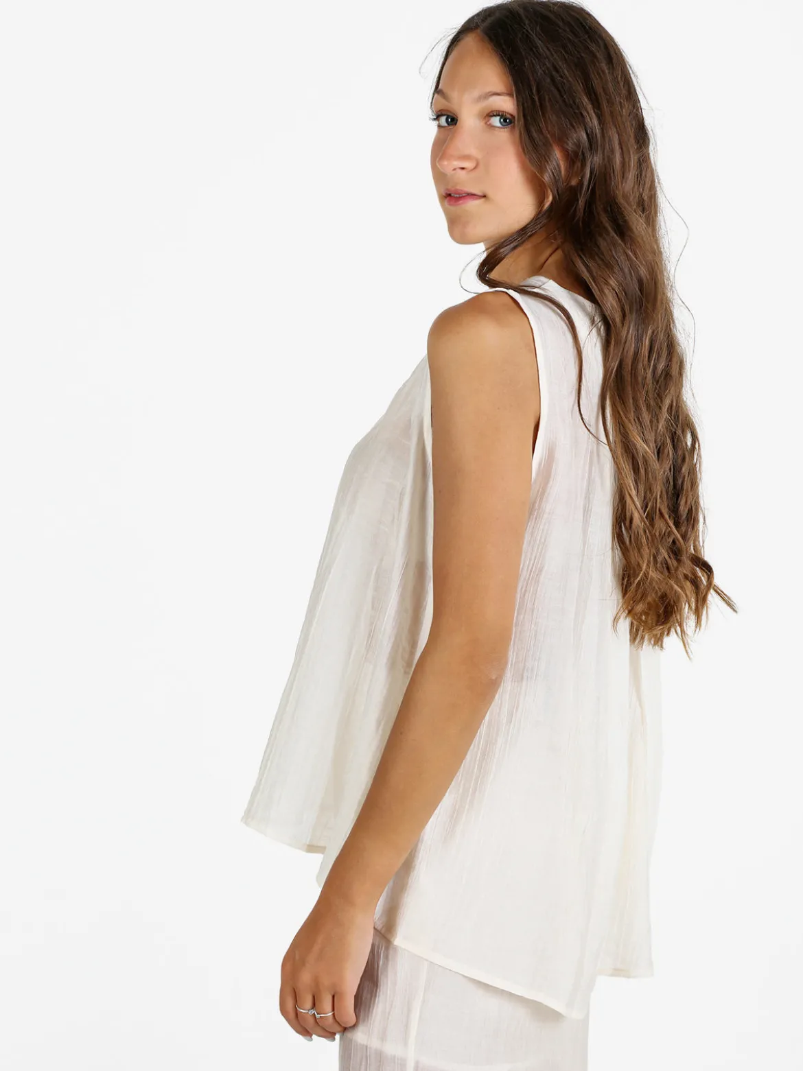 Sweet Miss Top donna tinta unita - bianco