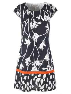 Sweet Miss Vestito donna a maniche corte in misto lino e cotone
