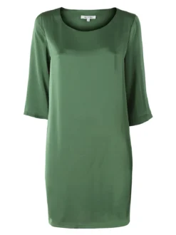 Sweet Miss Vestito donna con maniche a 3/4 in tessuto effetto raso - verde