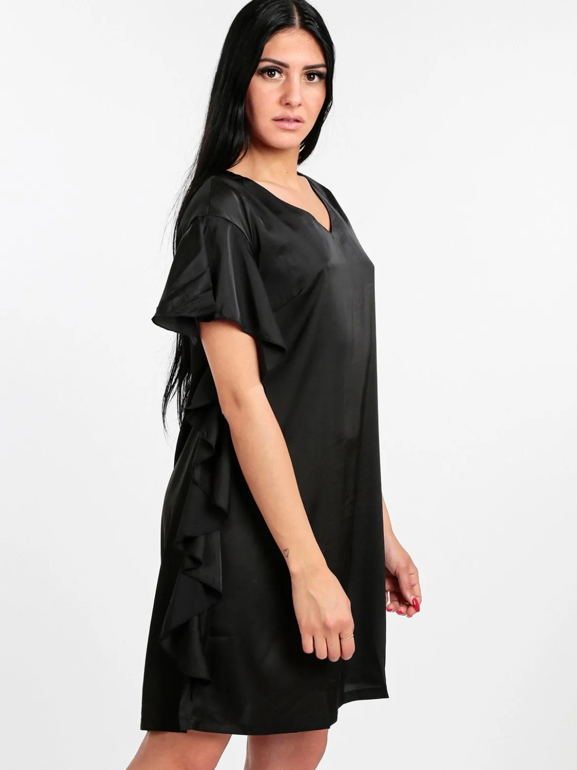 Sweet Miss Vestito donna con volant effetto raso