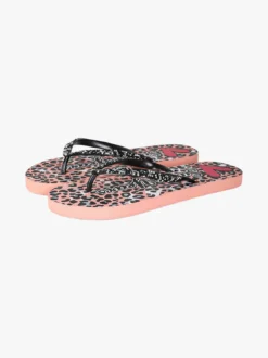 Sweet Years Infradito donna animalier in gomma con strass e pietre - rosa