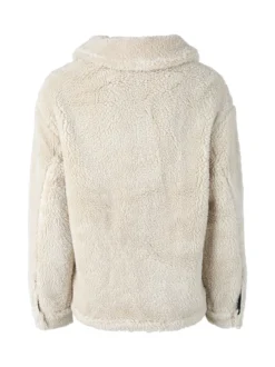 The People Rep Cappotto corto teddy da donna con bottoni - beige