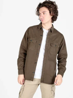 The People Rep Giacca camicia casual da uomo in cotone con bottoni