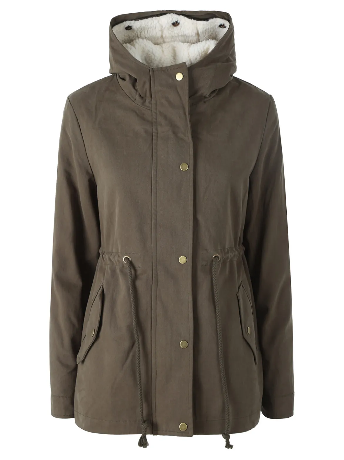 The People Rep Parka donna con cappuccio e imbottitura removibile - militare