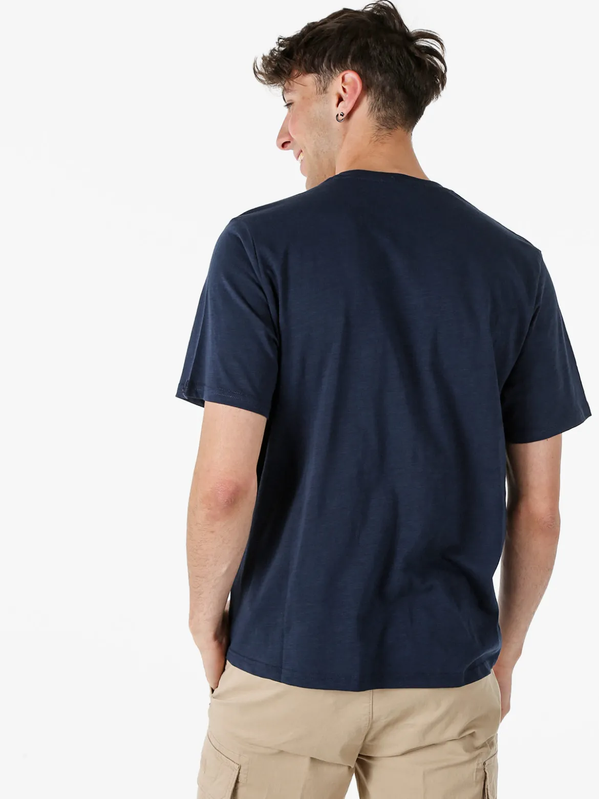 The People Rep T-shirt da uomo in cotone con bottoncini sullo scollo - blu scuro