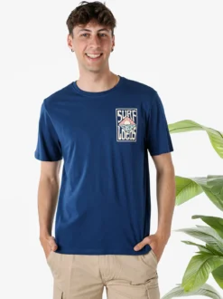 The People Rep T-shirt da uomo in cotone con stampa davanti e dietro - blu