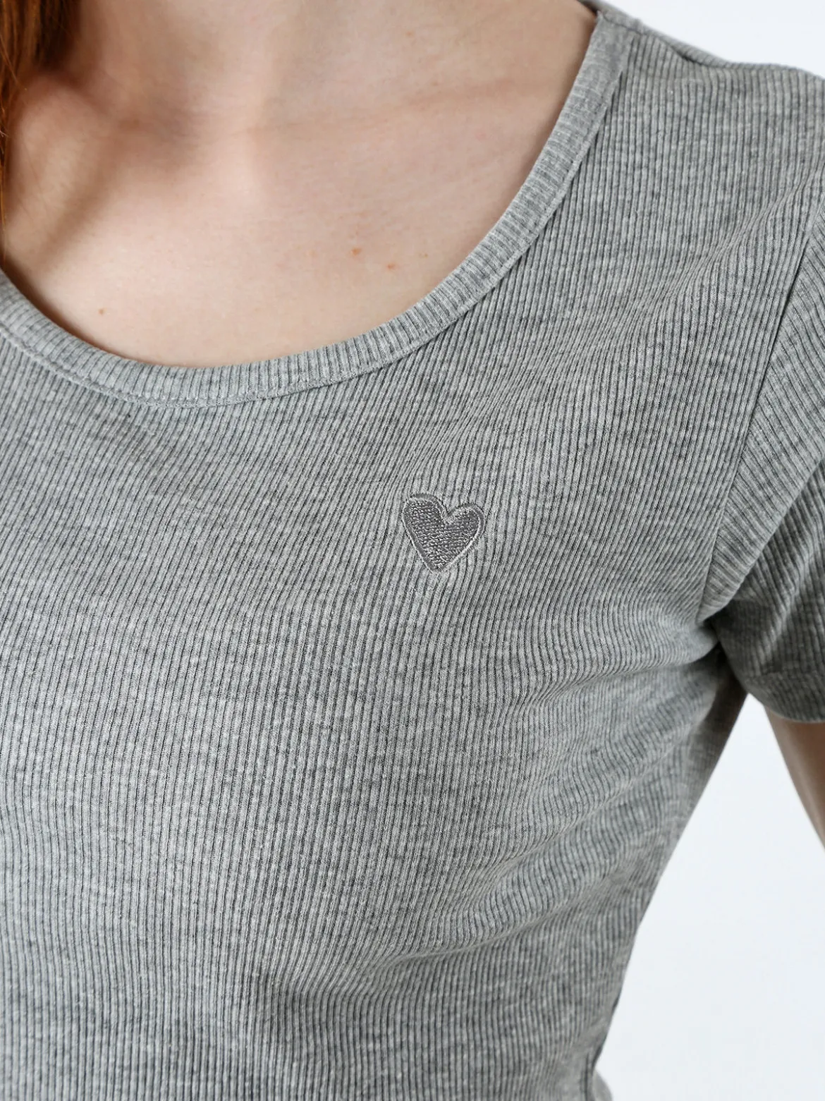 The People Rep T-shirt donna in cotone a costine - grigio