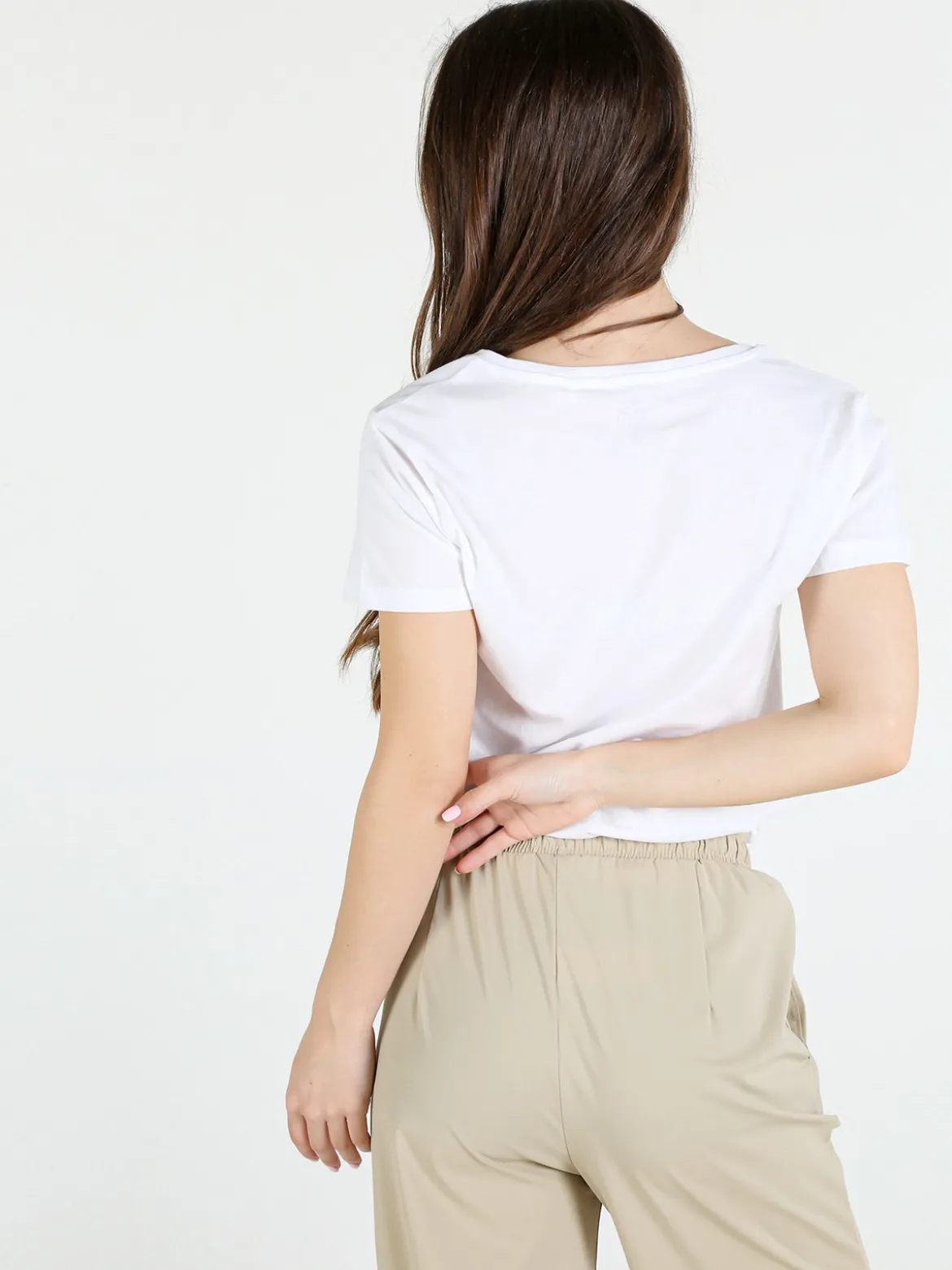 The People Rep T-shirt donna in cotone con scollo a V e stampa scritta