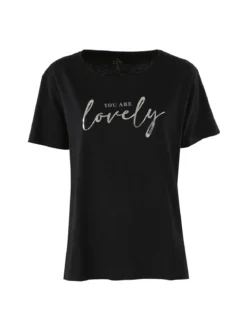 The People Rep T-shirt donna in cotone con stampa - nero