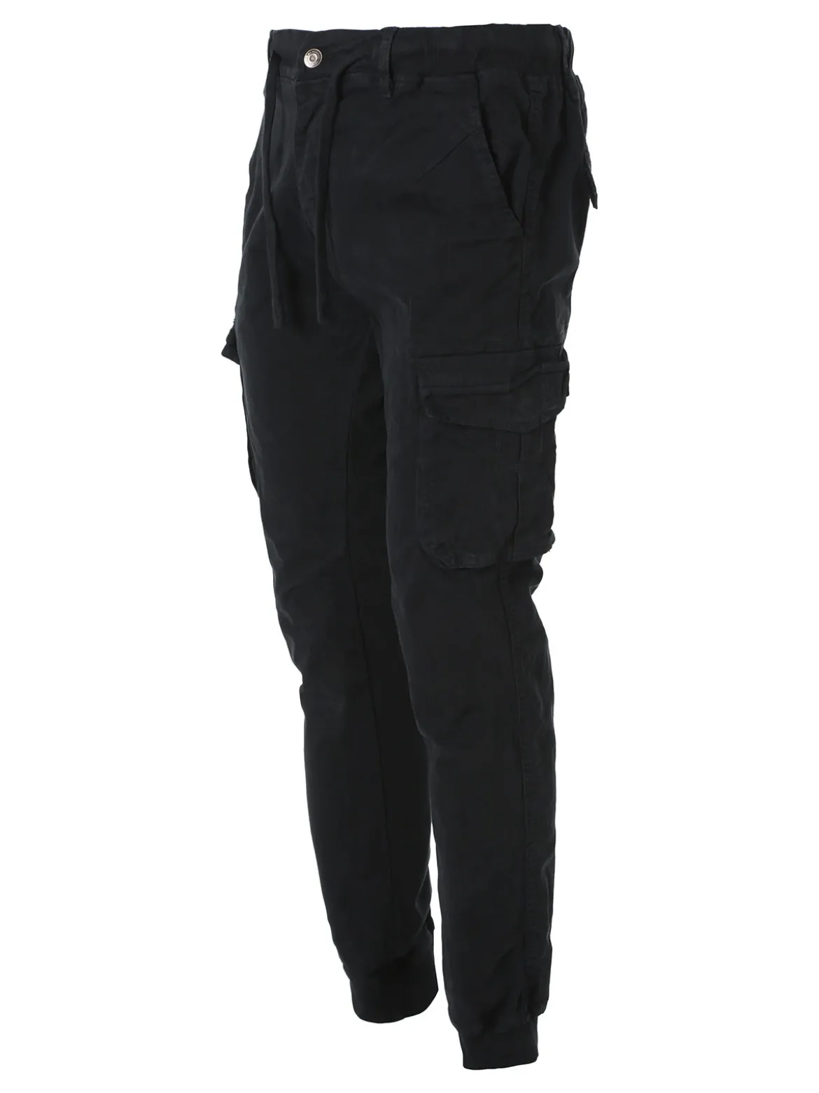 Tmk Pantaloni cargo da uomo in cotone con polsini - nero