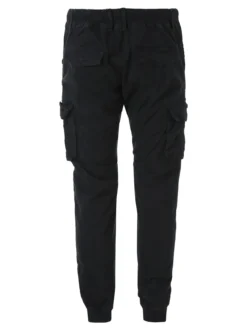 Tmk Pantaloni cargo da uomo in cotone con polsini - nero