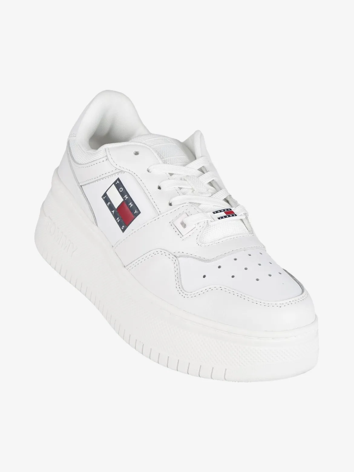 Tommy Jeans Retro Basket Flatf Sneakers in pelle donna con zeppa