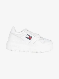 Tommy Jeans Retro Basket Flatf Sneakers in pelle donna con zeppa