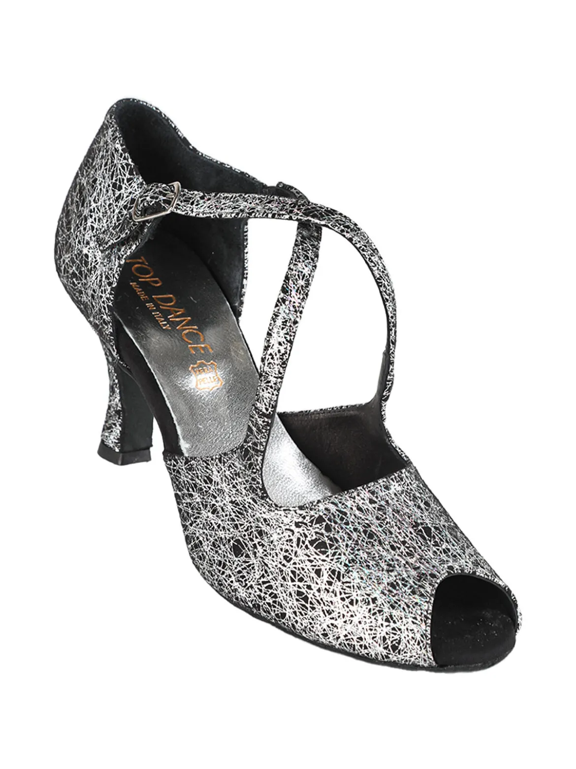 Top Dance Shoes Scarpe da ballo donna in pelle con tacco e puntale aperto