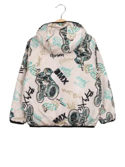 Top Style Giubbino 100 grammi da bambino reversibile con cappuccio e zip - nero