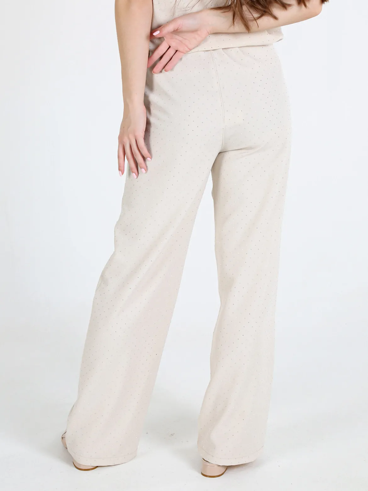 Top Trendy Pantaloni donna a gamba larga con strass
