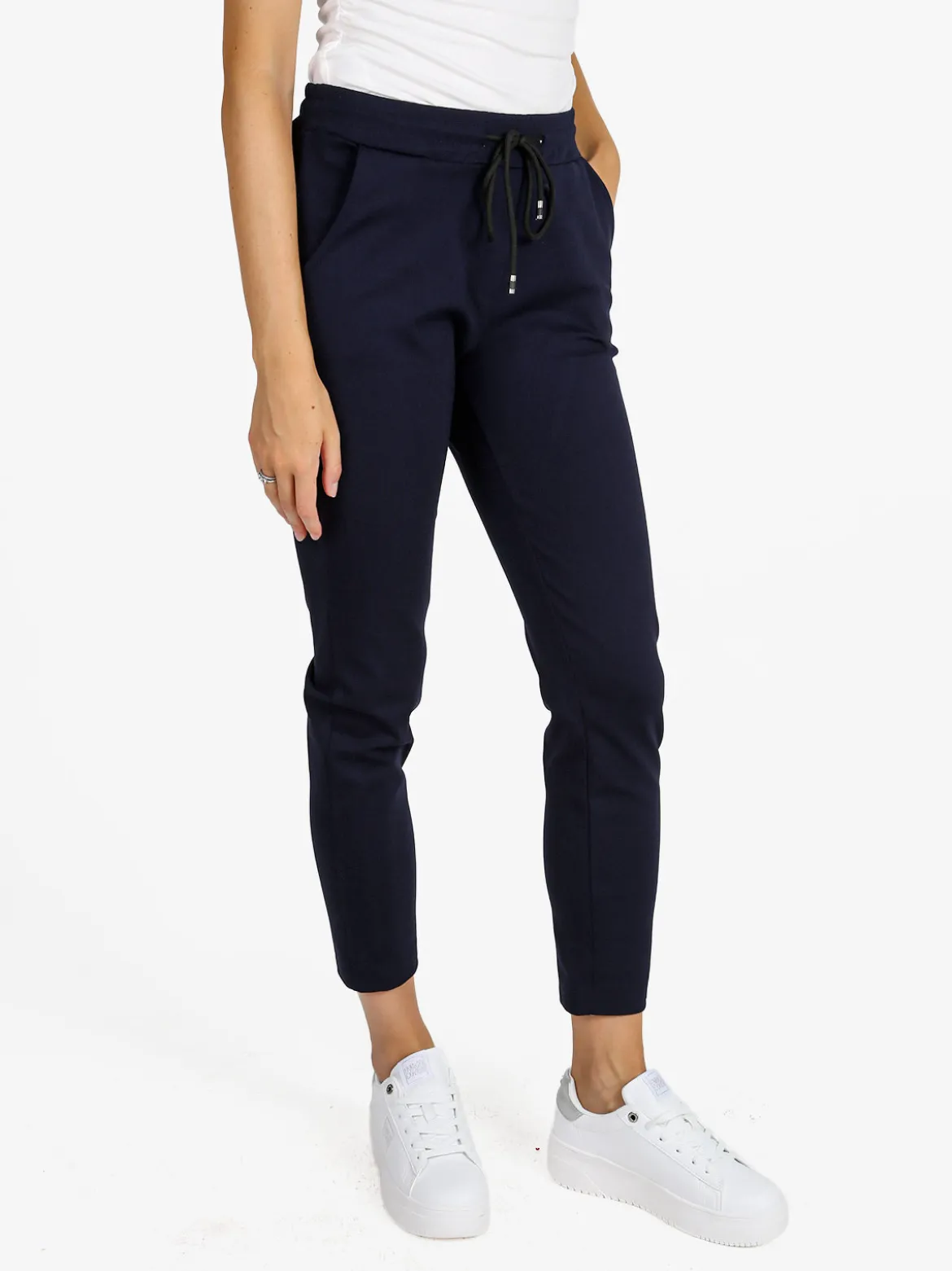 Top Trendy Pantaloni donna jogger con coulisse - blu scuro