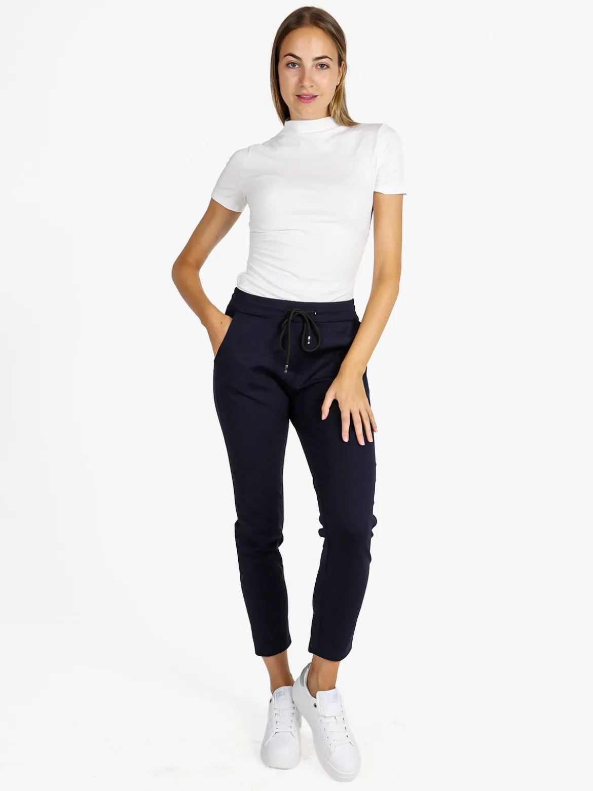 Top Trendy Pantaloni donna jogger con coulisse - blu scuro