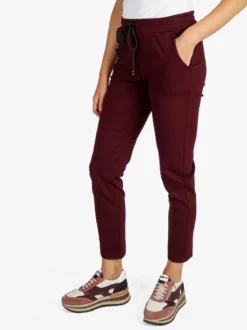 Top Trendy Pantaloni donna jogger con coulisse - bordeaux