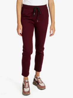 Top Trendy Pantaloni donna jogger con coulisse - bordeaux