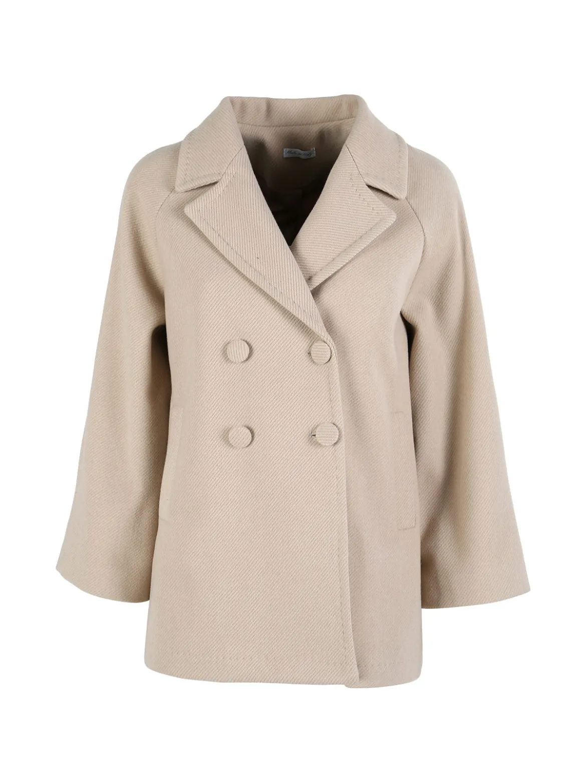 Trasparenze Cappotto corto da donna a doppiopetto con bottoni - beige