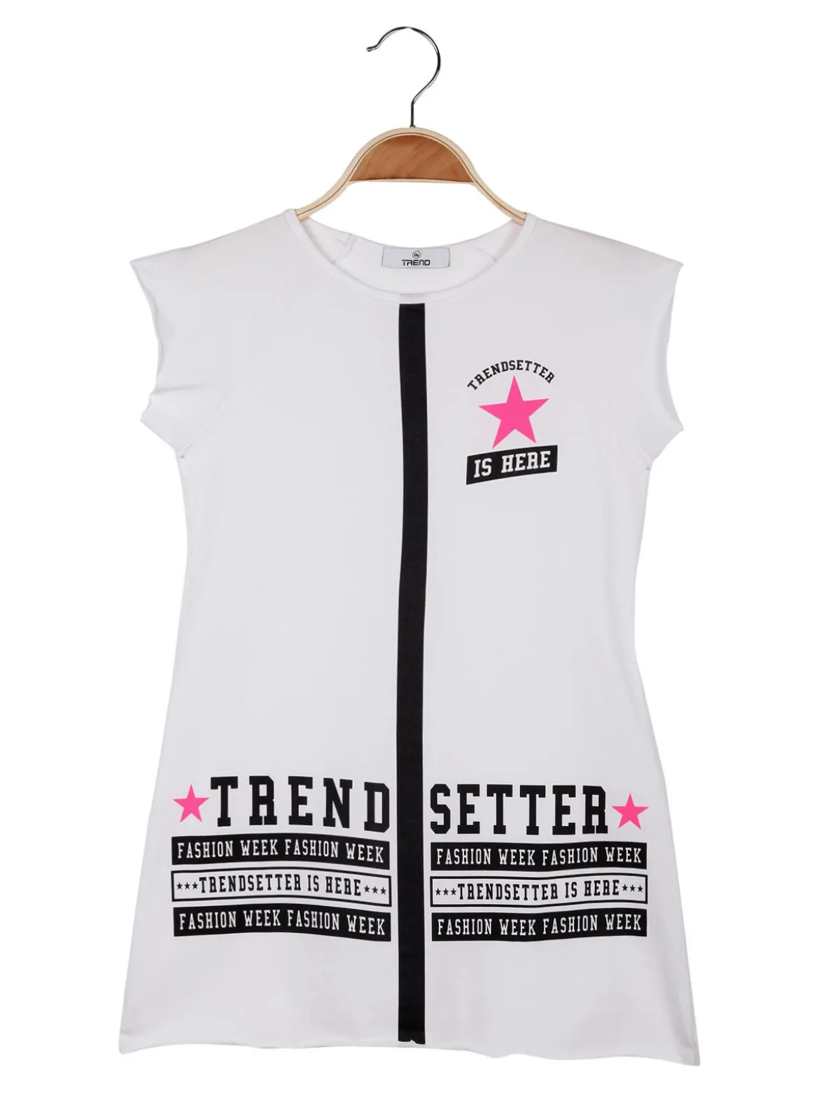 Trend 24 Vestito a maniche corte con stampa scritte
