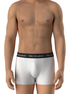 Trussardi Confezione da 2 boxer uomo in cotone - bianco
