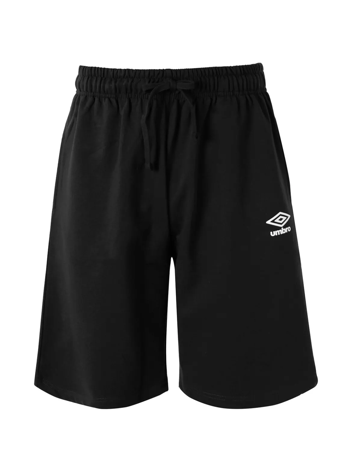 Umbro Bermuda sportivi da uomo in felpa di cotone con coulisse e logo - nero