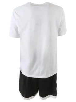 Umbro Completo corto da uomo con logo t-shirt in cotone e bermuda sportivi - bianco