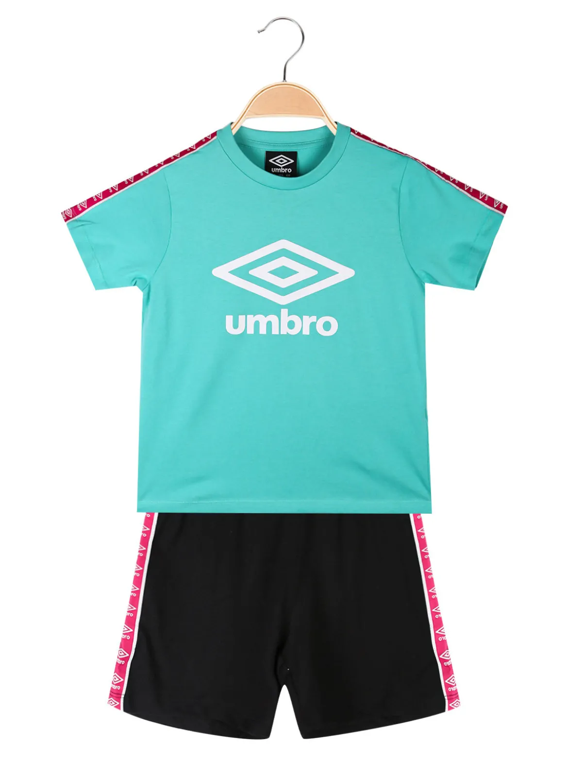 Umbro Completo corto 2 pezzi in cotone da ragazza con t-shirt e shorts