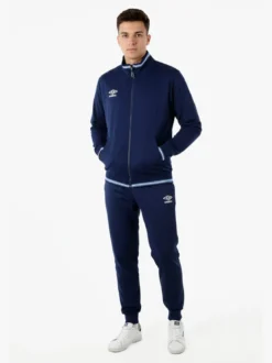 Umbro Completo tuta da uomo full zip in misto cotone - blu